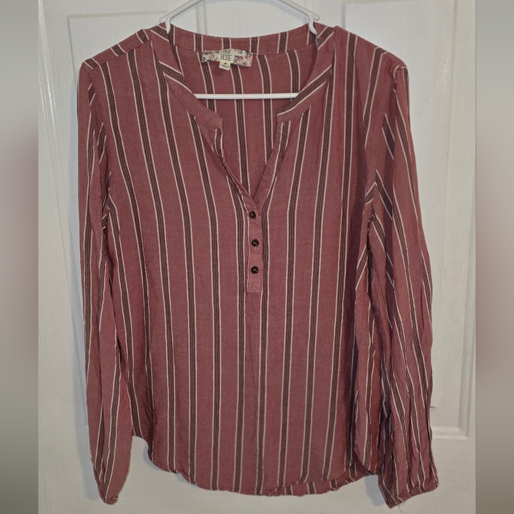 Pink Rose Dusty Pink Striped Blouse